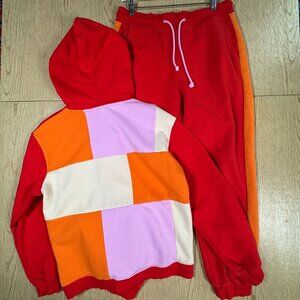 LEGO x Target Colorblock Hoodie & Joggers Set Men’s L Red Pink Orange